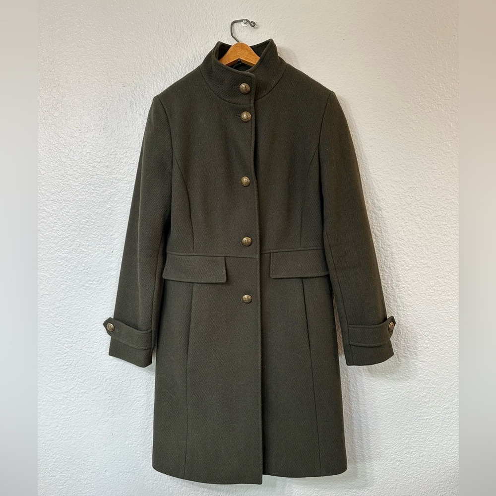 Ralph Lauren Military-Style Wool Jacket - Forest Green (Size: 0)